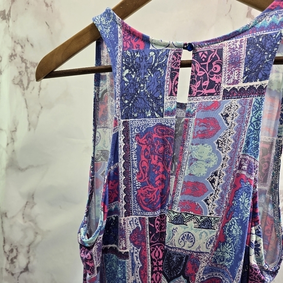 Tori Richard Dress Womens Large Pink Blue Purple Pink Floral Maxi Tank Honolulu - Picture 6 of 9